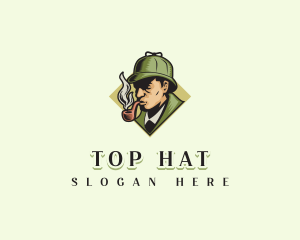 Detective Hat Cigarette logo design