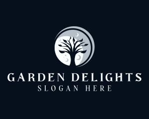 Moon Garden Tree logo design