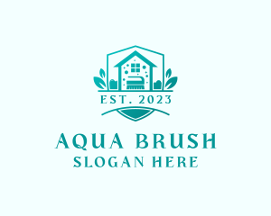 Eco Home Cleaning Brush logo design