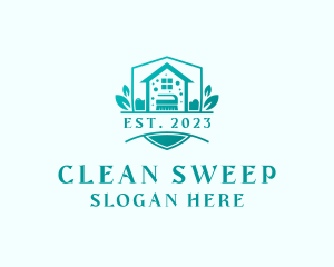 Eco Home Cleaning Brush logo design