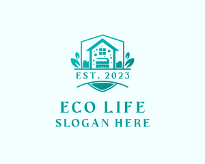 Eco Home Cleaning Brush logo design