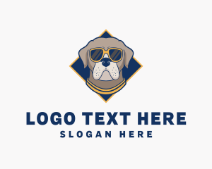 Hipster Pitbull Dog logo