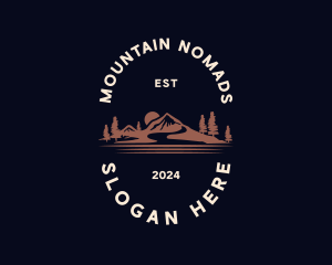 Nature Mountain Hiking logo design