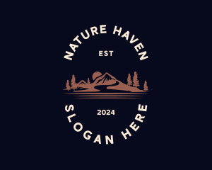 Nature Mountain Hiking logo design