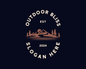 Nature Mountain Hiking logo design