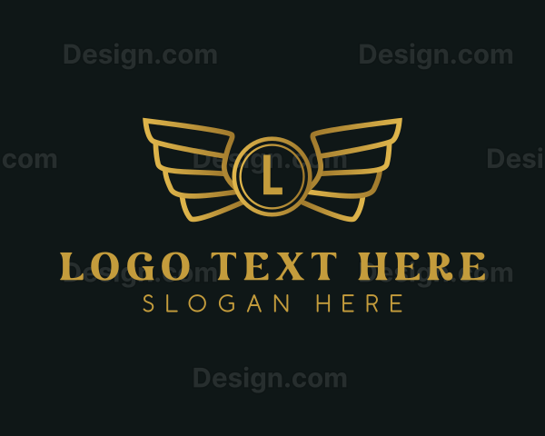 Elegant Golden Wings Logo