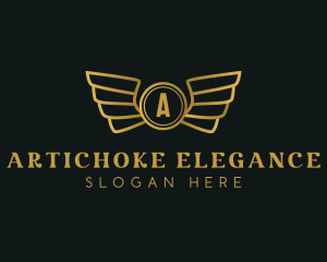 Elegant Golden Wings logo design