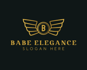 Elegant Golden Wings logo design