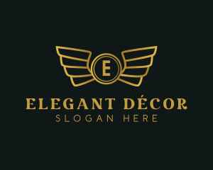 Elegant Golden Wings logo design