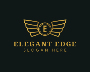 Elegant Golden Wings logo design