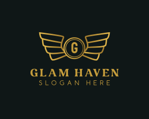 Elegant Golden Wings logo design