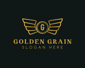 Elegant Golden Wings logo design