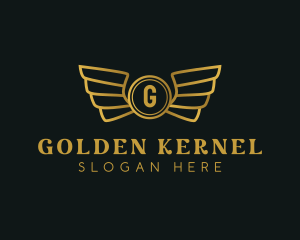 Elegant Golden Wings logo design