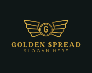 Elegant Golden Wings logo design