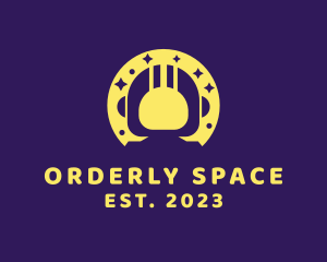 Yellow Space Astronaut logo design