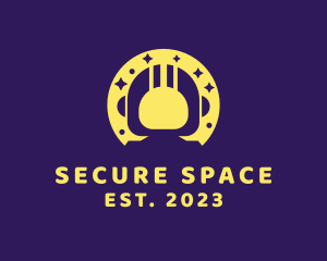 Yellow Space Astronaut logo design