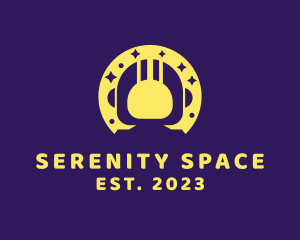 Yellow Space Astronaut logo design