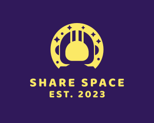 Yellow Space Astronaut logo design