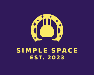 Yellow Space Astronaut logo design