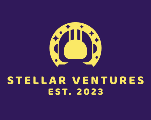 Yellow Space Astronaut logo design