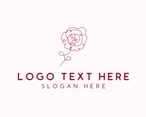 Pink Rose Flower  logo