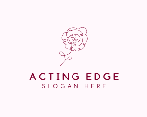 Pink Rose Flower  logo design