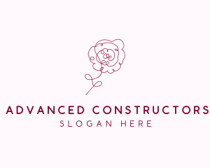 Pink Rose Flower  logo design