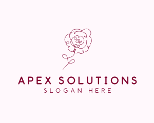 Pink Rose Flower  logo design