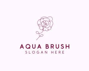 Pink Rose Flower  logo design