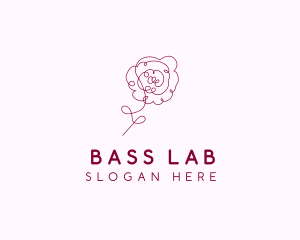 Pink Rose Flower  logo design