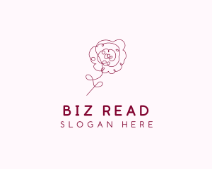 Pink Rose Flower  logo design