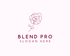 Pink Rose Flower  logo design