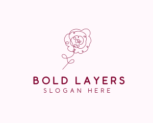 Pink Rose Flower  logo design