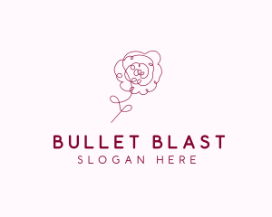 Pink Rose Flower  logo design