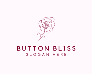 Pink Rose Flower  logo design