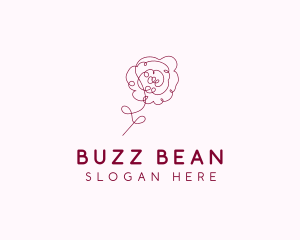 Pink Rose Flower  logo design