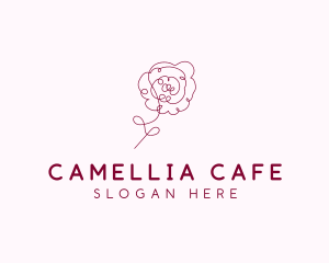 Pink Rose Flower  logo design