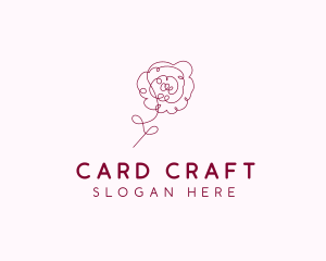 Pink Rose Flower  logo design