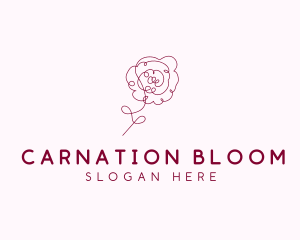 Pink Rose Flower  logo design