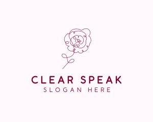 Pink Rose Flower  logo design