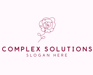 Pink Rose Flower  logo design