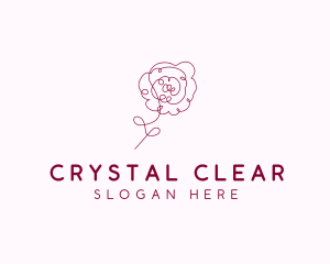 Pink Rose Flower  logo design