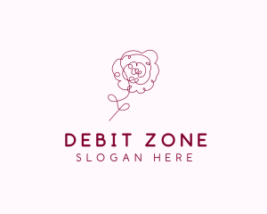 Pink Rose Flower  logo design