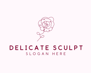 Pink Rose Flower  logo design