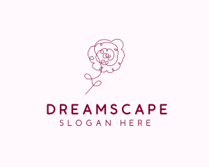 Pink Rose Flower  logo design