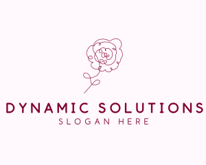 Pink Rose Flower  logo design