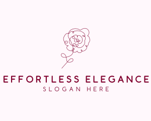 Pink Rose Flower  logo design