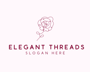 Pink Rose Flower  logo design