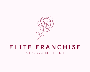 Pink Rose Flower  logo design