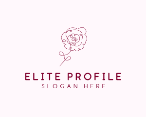 Pink Rose Flower  logo design